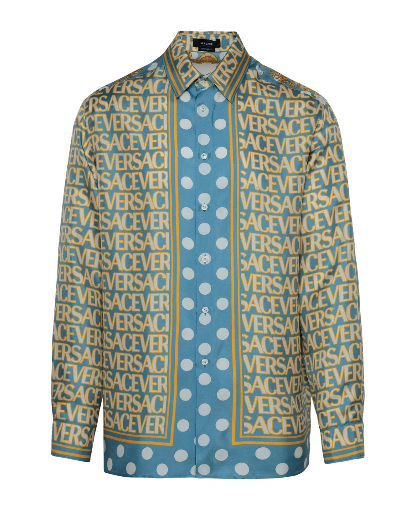 Versace Light Blue Silk Shirt 3 Versace Light Blue Silk Shirt