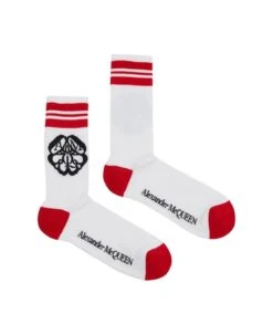Alexander McQueen Logo Embroidered Striped Socks