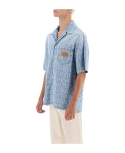 Versace Americana Fit Short Sleeve Denim Shirt -Off-White Sales Store 9e3de28949f64ca4b497e2c07949a4d6