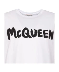 Alexander McQueen Mcqueen Graffiti T-shirt -Off-White Sales Store 9fbd010687aeee20744160ceaaadf131