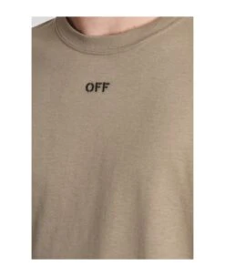 Off-White T-shirt In Beige Cotton -Off-White Sales Store a2254751ffc13ebb7b629cd4ca6f99fe