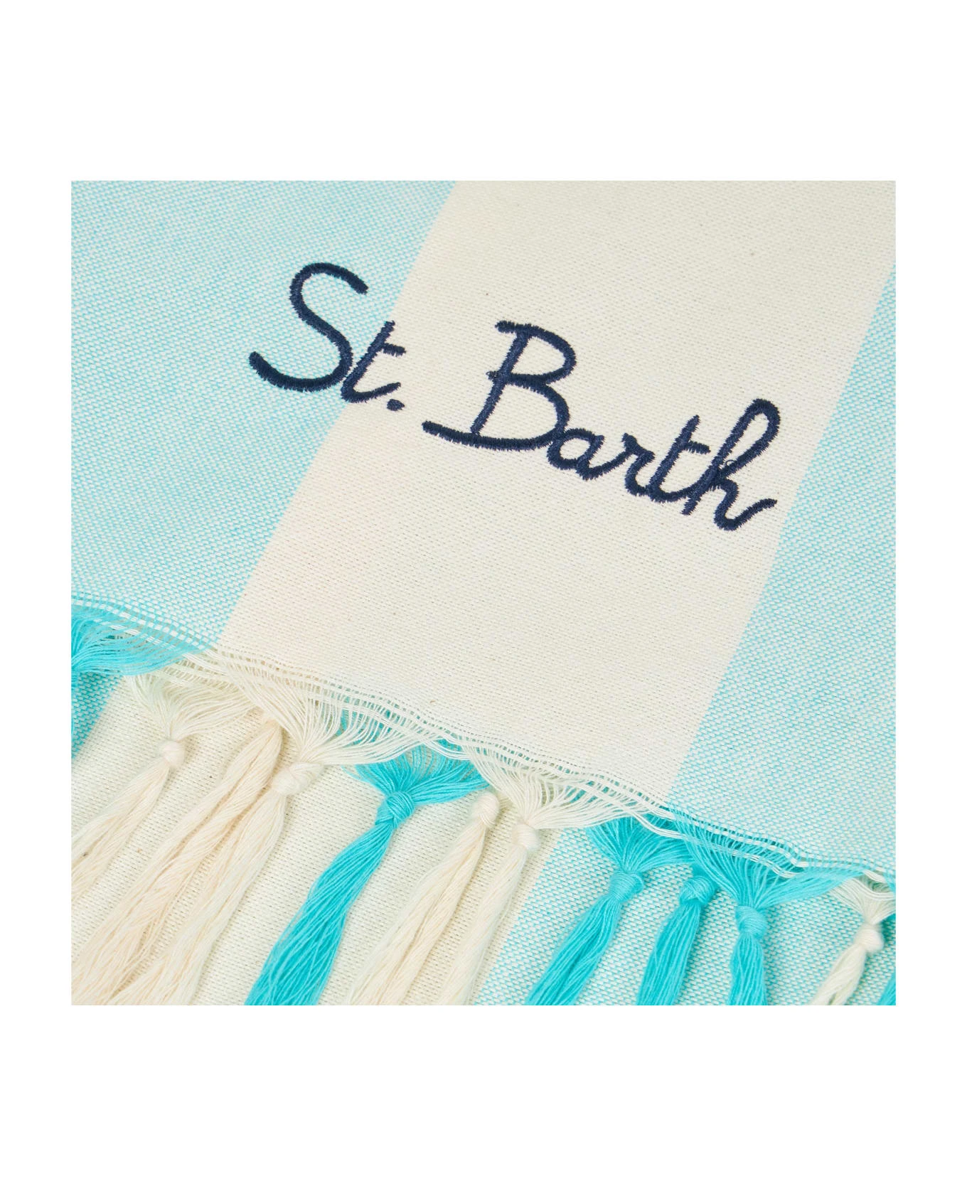 MC2 Saint Barth Fouta Lightweight With White And Water Green Stripes 4 MC2 Saint Barth Fouta Lightweight With White And Water Green Stripes - Image 2