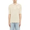Bottega Veneta Beige Knitted Polo Shirt -Off-White Sales Store a8ae8c187667a8e336bc527f21915abf