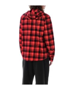 Off-White Check Flann Hooded Shirt -Off-White Sales Store a94d3f827d39264a3b974eeead200330