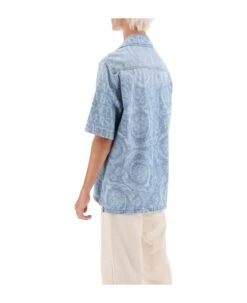 Versace Americana Fit Short Sleeve Denim Shirt -Off-White Sales Store abe43e628ccec1da9ed6823c5d2d9fa5