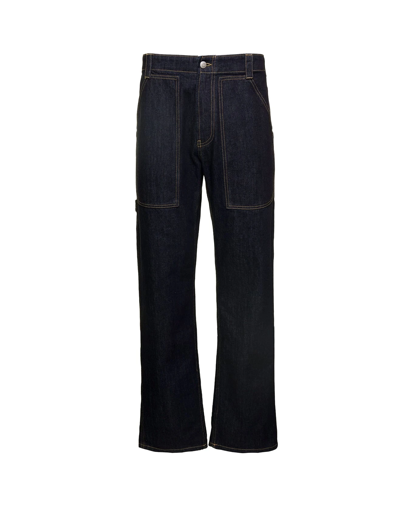 Alexander McQueen 'worker' Blue Jeans With Maxi Pockets In Cotton Denim Man 3 Alexander McQueen 'worker' Blue Jeans With Maxi Pockets In Cotton Denim Man