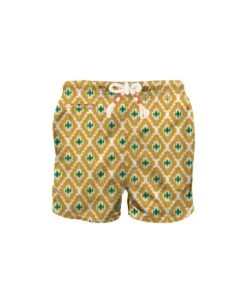 MC2 Saint Barth Man Swim Shorts With Geometric Print