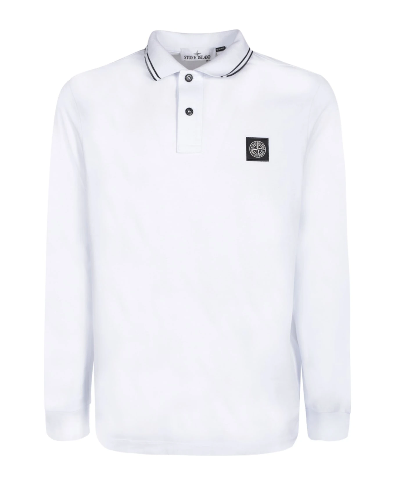 Stone Island Logo White Polo Shirt 3 Stone Island Logo White Polo Shirt