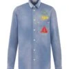Denim Shirt With Prints And Logo -Off-White Sales Store b9bd43ad20b87525ffa1f5fa3b92f96b