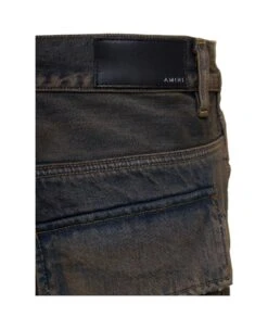 Amiri Brown Five-pocket Jeans With Faded Effect And Rips Details In Cotton Denim Man -Off-White Sales Store bb6ad8d57575a98ae848148ba99930d5