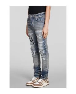 Amiri Jeans In Blue Cotton -Off-White Sales Store bcc7208ecce2e96cd5a617f9232c8a4a