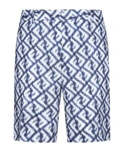 FENDI Ff Print Linen Shorts