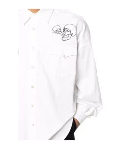 Alexander McQueen Skull-embroidered Shirt -Off-White Sales Store c59d353ea18734b5684e30dc872b26bb