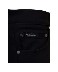 Dolce & Gabbana Black Skinny Jeans With Logo Plaque At The Back In Stretch Cotton Denim Man -Off-White Sales Store c8d0849951544f27145e28d4373d407c