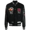 Amiri Black Varsity Bomber Jacket With Vintage Patches -Off-White Sales Store c948d26e7dc9f7bba6c78b252f331e34
