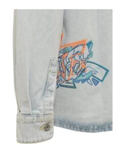 Off-White Graffiti Denim Shirt -Off-White Sales Store c9f795f98ab6db385a53410451bc9d64