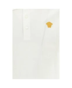 Versace Medusa Logo Embroidered Short-sleeved Polo Shirt -Off-White Sales Store ca2e959f89d60ef7f055deac8a959a87