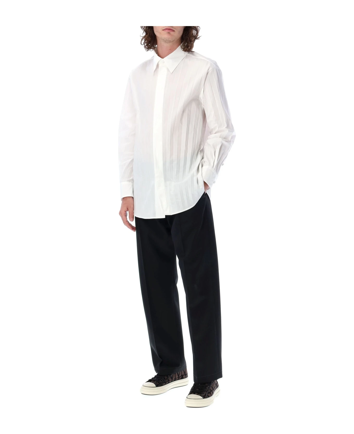 Valentino Garavani Pleated Cotton-blend Shirt 6 Valentino Garavani Pleated Cotton-blend Shirt - Image 4