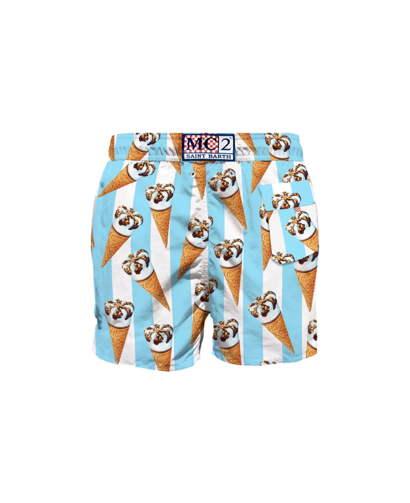 MC2 Saint Barth Man Classic Swim Shorts With Cornetto Print | Algida® Special Edition 4 MC2 Saint Barth Man Classic Swim Shorts With Cornetto Print | Algida® Special Edition - Image 2