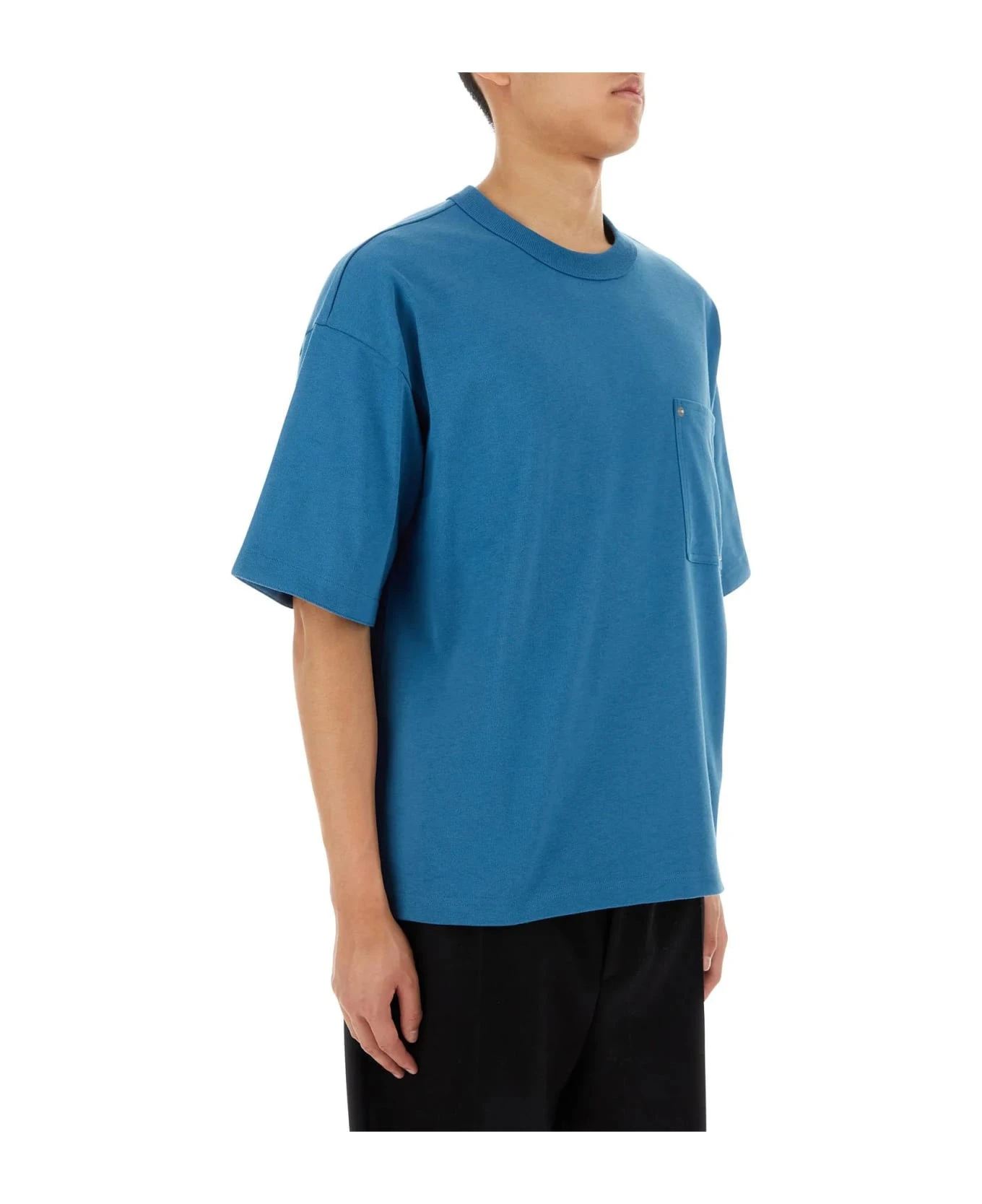 Bottega Veneta Air Force Blue Cotton Oversize T-shirt 6 Bottega Veneta Air Force Blue Cotton Oversize T-shirt - Image 4