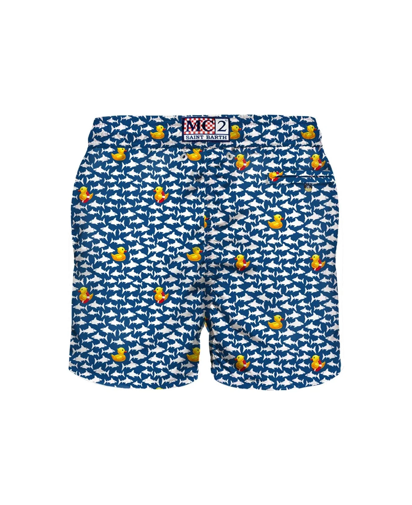 MC2 Saint Barth Light Fabric Man Swim Shorts Duckies And Sharks Print 4 MC2 Saint Barth Light Fabric Man Swim Shorts Duckies And Sharks Print - Image 2