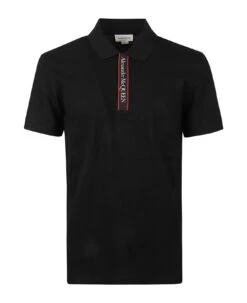 Alexander McQueen Rib Trim Logo Polo Shirt