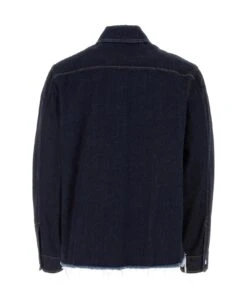 Lanvin Dark Blue Denim Shirt -Off-White Sales Store d894ca6c43ddba98ba9cdaf3b5ecb761