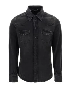 Dolce & Gabbana Distressed Denim Western Shirt