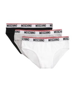 MOSCHINO Set Of Three Logo Band Briefs -Off-White Sales Store daf56d5de0ae95f12b0574b11eeb86e9