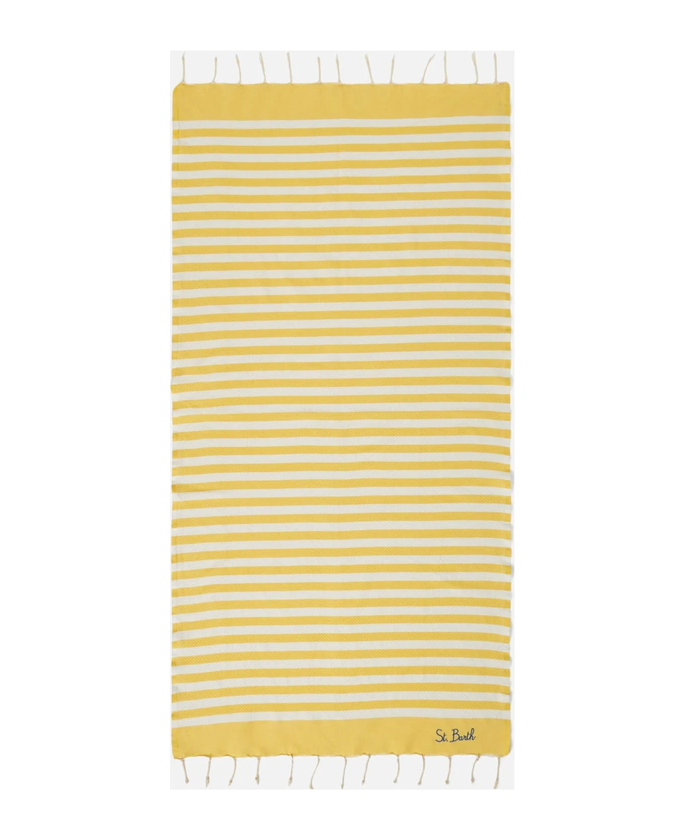 MC2 Saint Barth Fouta Classic Honeycomb With White And Yellow Stripes 3 MC2 Saint Barth Fouta Classic Honeycomb With White And Yellow Stripes