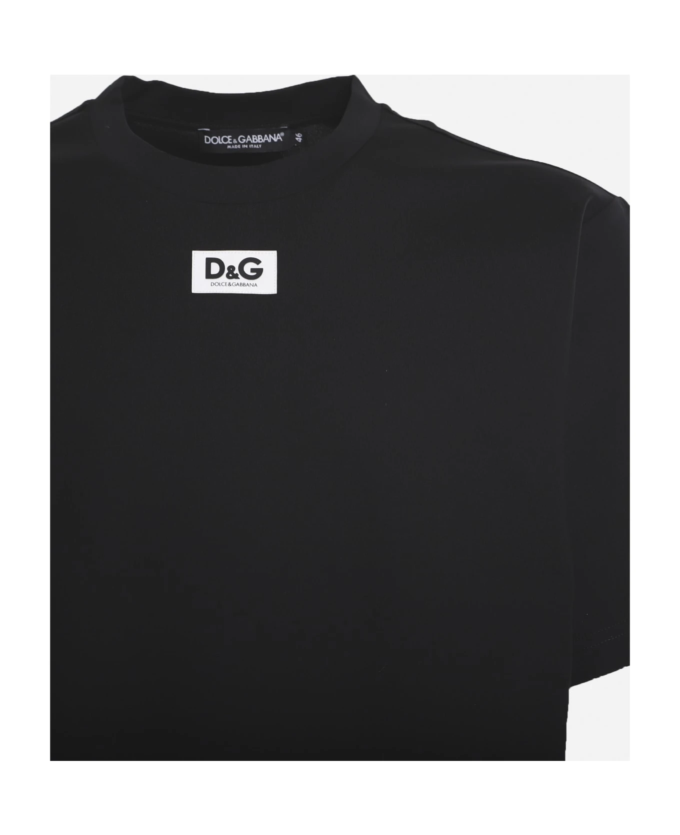 Dolce & Gabbana Cotton T-shirt With Logo Patch 5 Dolce & Gabbana Cotton T-shirt With Logo Patch - Image 3