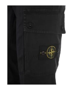 Stone Island Black Cargo Trousers In Broken Twill Stretch Cotton -Off-White Sales Store e3907d58ac9f33fa3f89ca8648d16a98