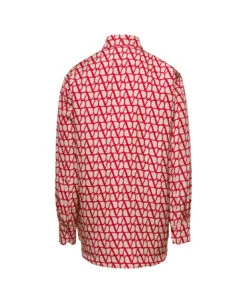 Valentino Red Toile Iconographe Shirt With Logo Print All-over In Silk Man -Off-White Sales Store e792bedba8539107df062fff83547e3d