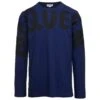 Alexander McQueen Blue Long-sleeved T-shirt With Logo Print In Cotton Man -Off-White Sales Store eb67e2a5fba1d403e326e9deacca9547