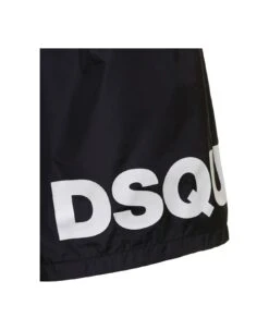 DSQUARED2 Black Swim Trunks With Logo Print In Polyammide Man -Off-White Sales Store ec9b93413a4098d3a9bd9cc5a1f57dea