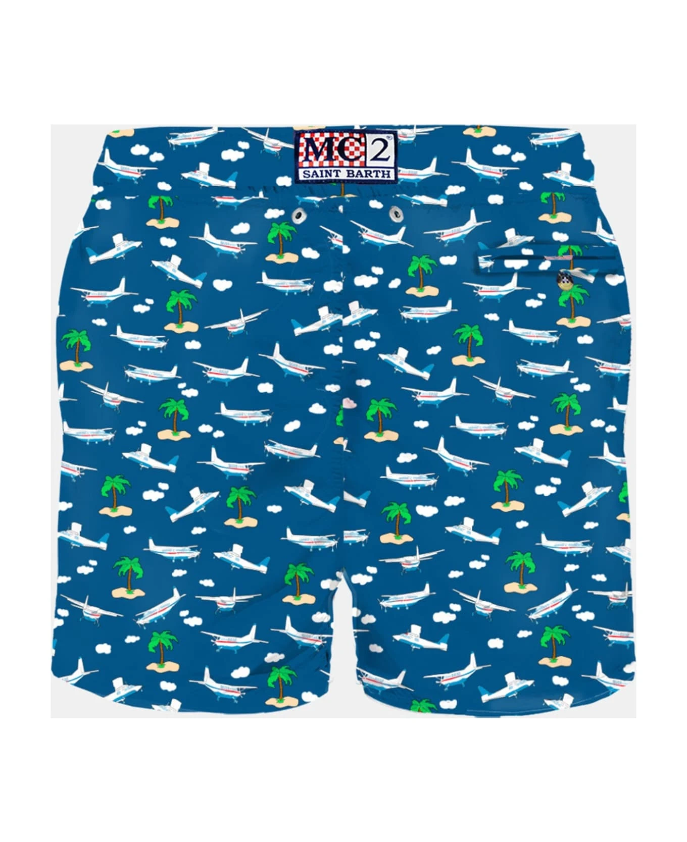 MC2 Saint Barth Man Light Fabric Swim Shorts With Plane And Island Print 4 MC2 Saint Barth Man Light Fabric Swim Shorts With Plane And Island Print - Image 2