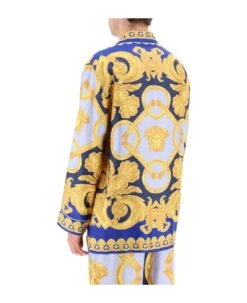 Versace 'barocco 660' Silk Pajama Shirt -Off-White Sales Store ef2a5f99616b682ce93a51ee80ec89ee