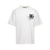 Dolce & Gabbana White Crewneck T-shirt With Contrasting Logo Print In Cotton Man -Off-White Sales Store f0abb99e98cecfed53c70a1cb3b205b3