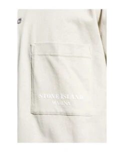 Stone Island Logo Printed Polo Shirt -Off-White Sales Store f353c1de795fde975278a3a9c998d571