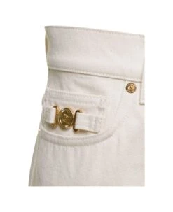 Versace White Relaxed Jeans With Medusa Detail In Cotton Denim Man -Off-White Sales Store f46c7904f12b4a58cf50adbca81a6c07