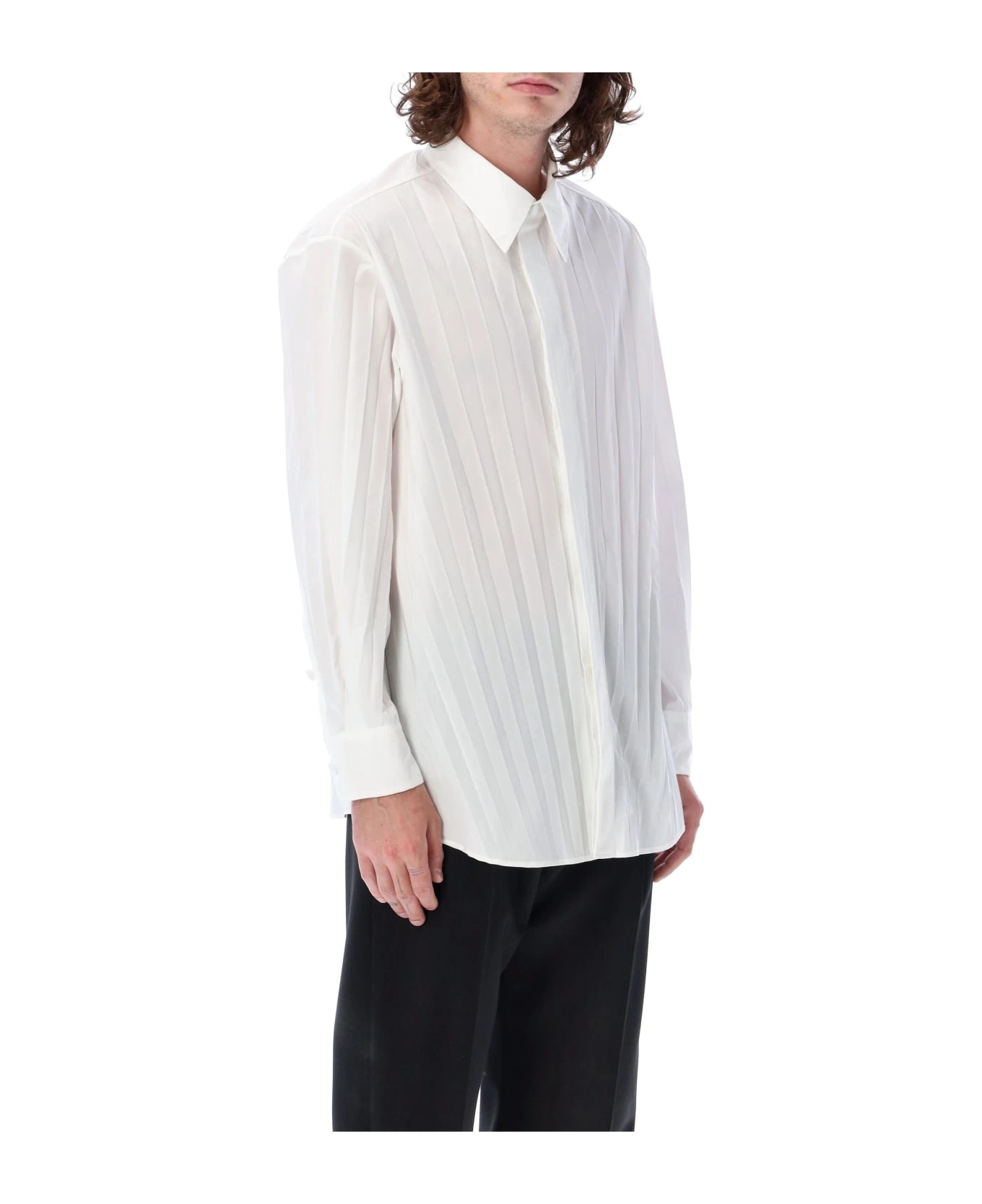 Valentino Garavani Pleated Cotton-blend Shirt 4 Valentino Garavani Pleated Cotton-blend Shirt - Image 2