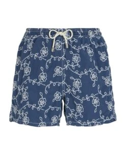 MC2 Saint Barth Man Swim Shorts With Embroidered Flowers